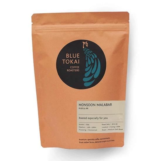 Blue Tokai Coffee Roasters Monsoon Malabar AA - Средне-темная обжарка, 250 г | Из 100% арабики специального класса свежеобжаренный молотый кофе 250GM