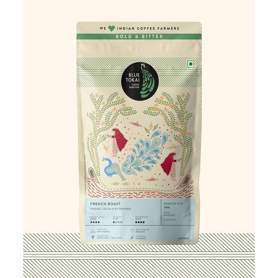 Blue Tokai Coffee Roasters Французская обжарка - Темная обжарка | Помол для пуровера 500г пакет | Специальный кофе | Свежеобжаренный молотый кофе 500GM