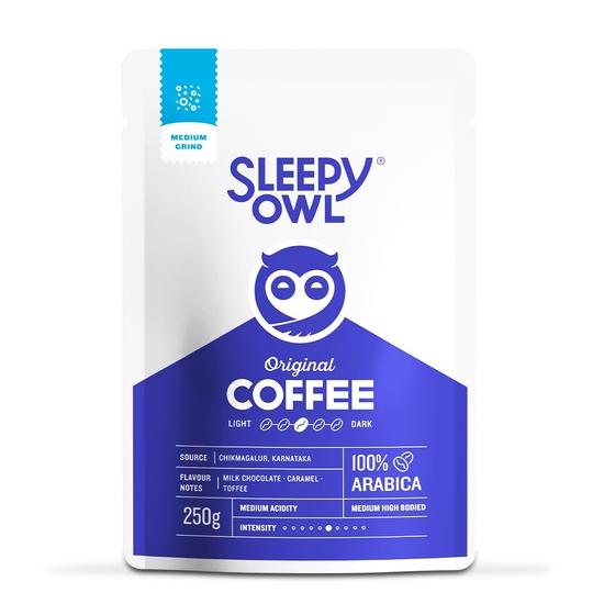 Sleepy Owl Оригинальный молотый кофе | Кофе среднего помола | Для пуровера, аэропресса, домашней кофемашины | Средняя обжарка | 100% арабика | Свежеобжаренный | 250 г